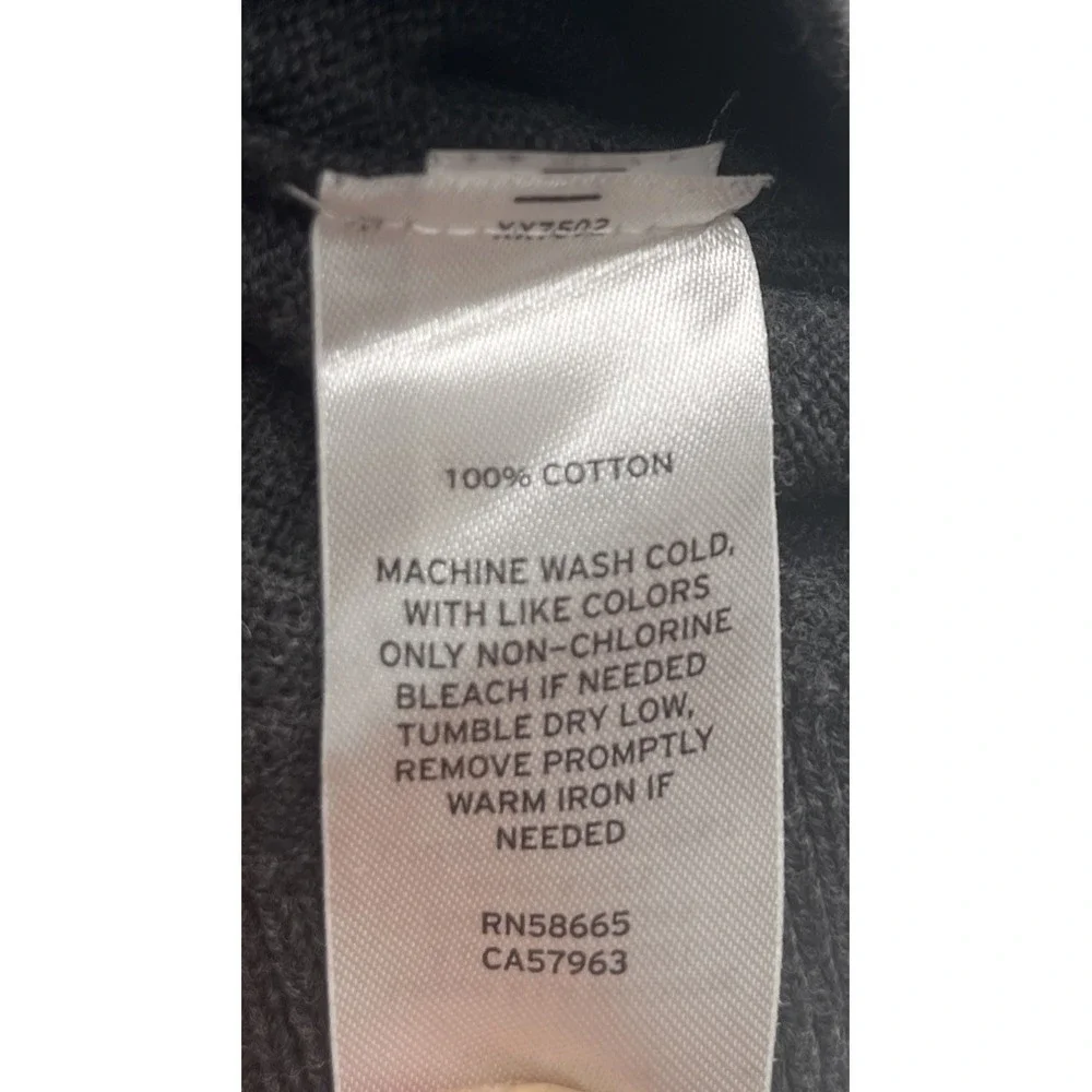 Wallin & Bros Mens 100% Cotton Sweater 1/4‎ Zip Gray Pullover Long Sleeve Medium